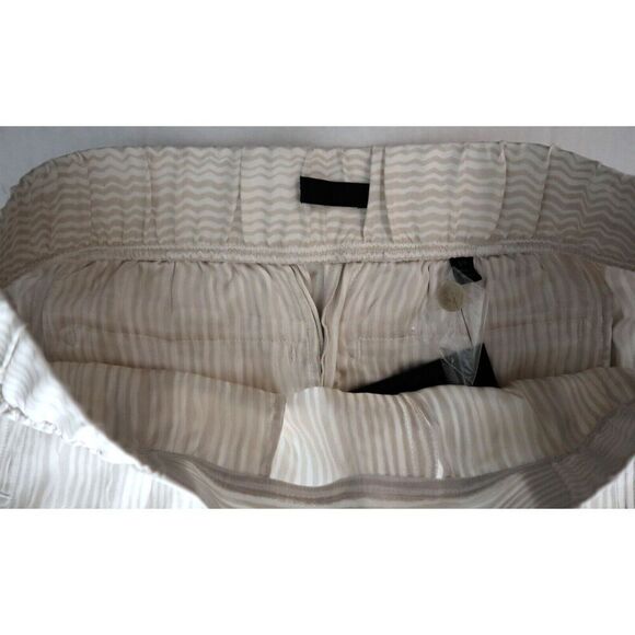 ATM Anthony Thomas Melillo Women's Sz S Beige Striped Pleated Cropped Pants - Picture 5 of 11